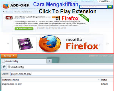 Cara Mengaktifkan Click To Play Extension di Firefox