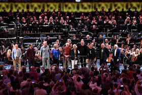 Martyn Brabbins with nine of the composers contributing to his Proms’ birthday celebration piece (photo: Chris Christodoulou)