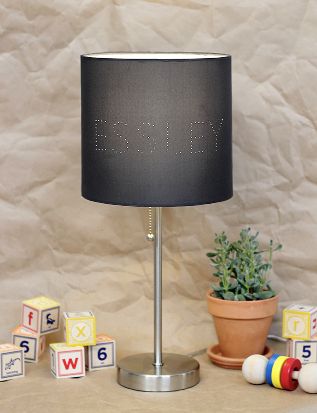 DIY Personalized Dotted Name Lamp Shade // Bubby and Bean