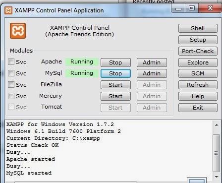 xampp control panel on windows