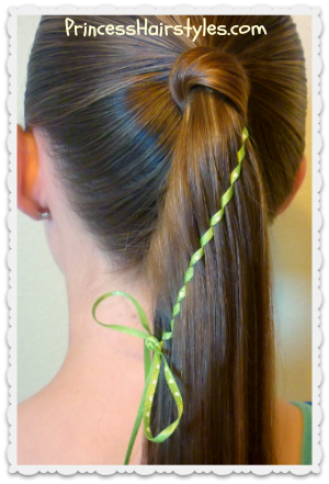 Waterfall Twist Ribbon Braid - Ponytail Hairstyles 