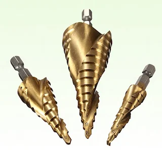 HSS Impact Ready Cone 2 Flute Spiral Step Drill Bit Set 3pcs