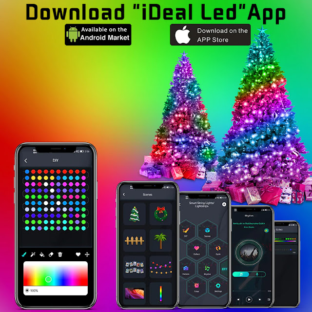 Christmas Tree RGB Lights:_Smart Bluetooth Control USB LED String with App Remote Control,_56%Discount