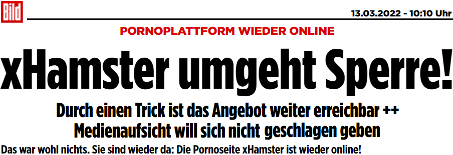 PORNOPLATTFORM WIEDER ONLINE: xHamster umgeht Sperre!