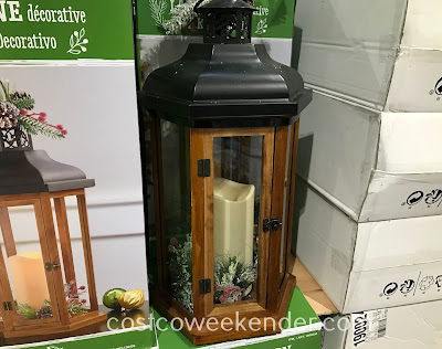 Add some light and rustic appeal to your home with the Decorative Lantern with Flickering LED Candle