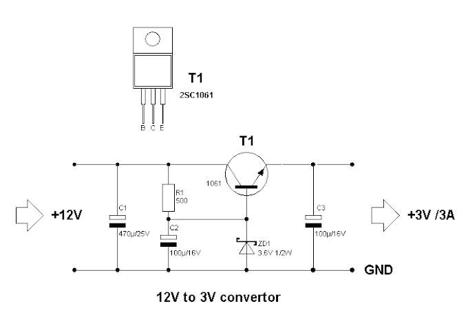 Mạch hạ áp 12VDC xuống 3V DC 3A