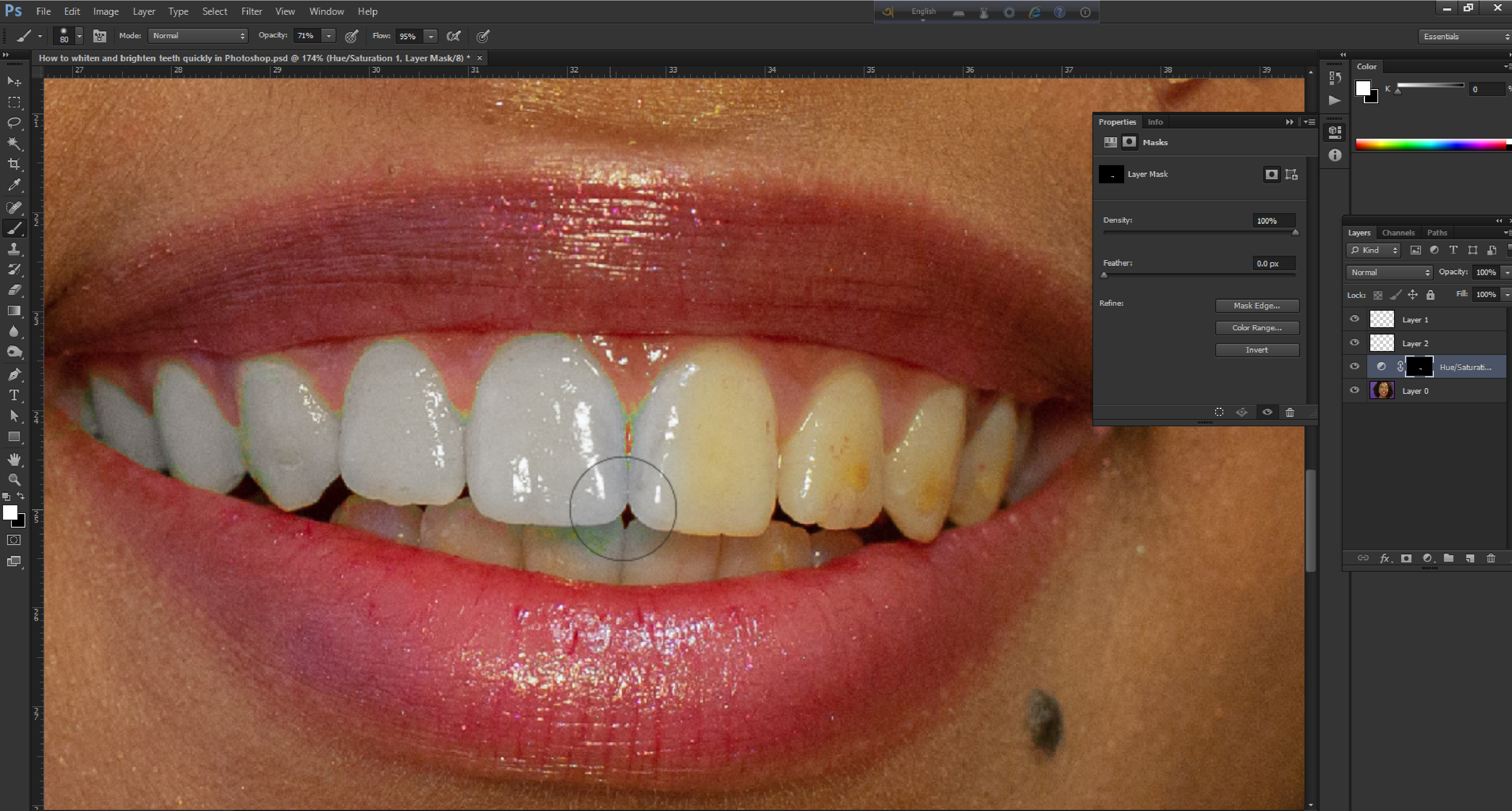 How to whiten and brighten teeth quickly in Photoshop(creativea2z)