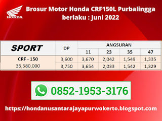 Brosur Motor Honda CRF150L Purbalingga Juni 2022