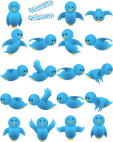 Twitter Bird Fly blue