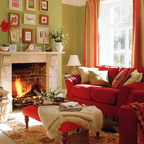 Red and Green Living Room