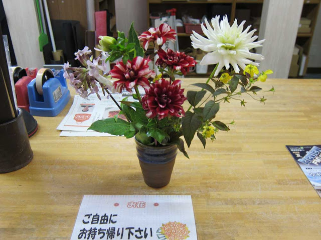 陶芸館 持ち帰りの花