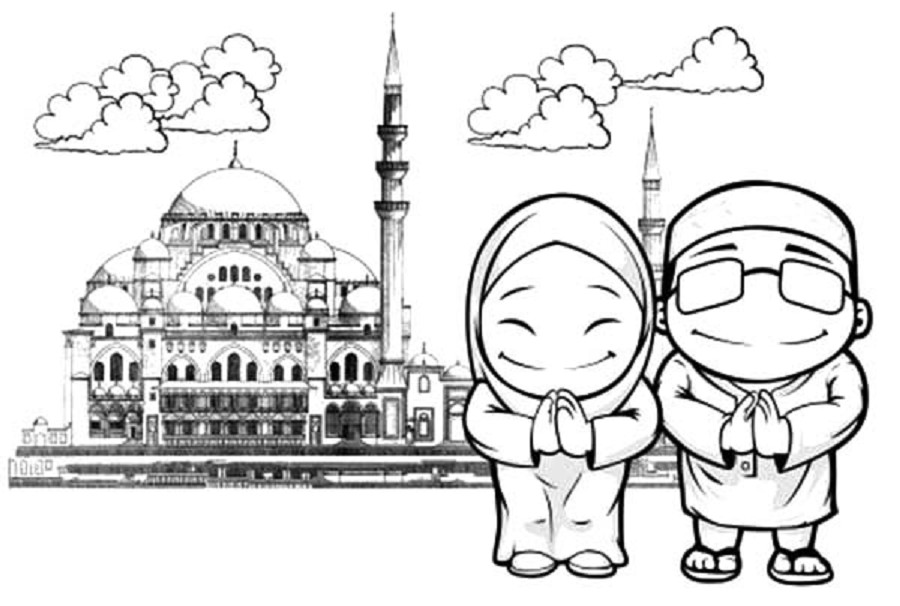 Gambar Untuk Mewarnai Anak Muslim