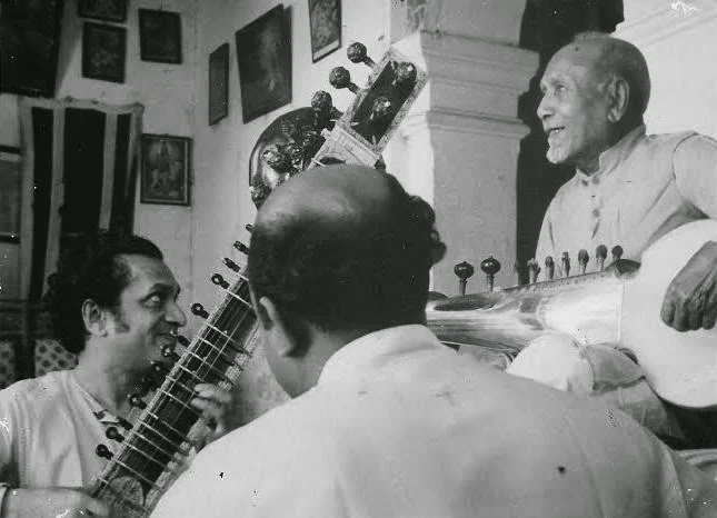 Allauddin Khan علا الدین خان ওস্তাদ আলাউদ্দীন খ়ান अलाउद्दीन ख़ाँ Baba Allauddin Khan Indian classical music Uday Shankar's ballet troupe Maihar gharana sarod maestro Ali Akbar Khan Annapurna Devi  Raja Hossain Khan  Ravi Shankar  Nikhil Banerjee  Vasant Rai  Pannalal Ghosh  Bahadur Khan  Sharan Rani Jyotin Bhattacharya   Gopal Chandra Banerjee  Lobo  Munne Khan  Wazir Khan Rampur Padma Vibhushan Sangeet Natak Akademi Fellowship 