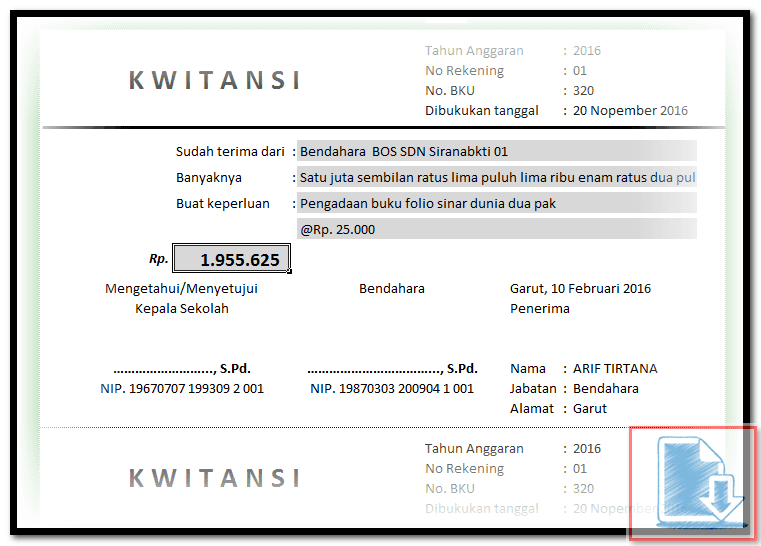 34+ Contoh Kwitansi Dana Bos 2019 Pictures Revisi Gratis Download