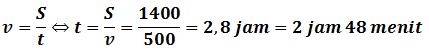  Gambar: contoh penggunaan rumus kecepatan