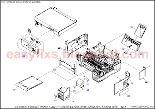 Epson L3260, L3266, L3267, L3268, L3269, ET-2800, ET-2803, ET-2820, ET-2821, ET-2825, ET-2826 Parts Manual