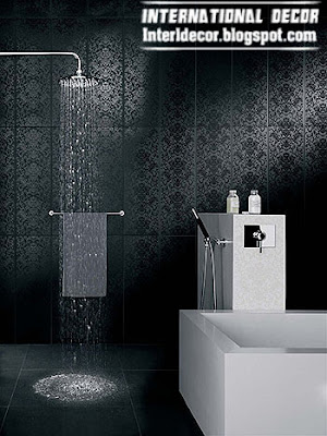 black wall tile for bathroom, bathroom wall tiles