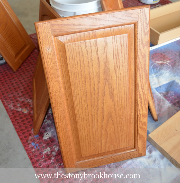 cabinet door lightly sanded