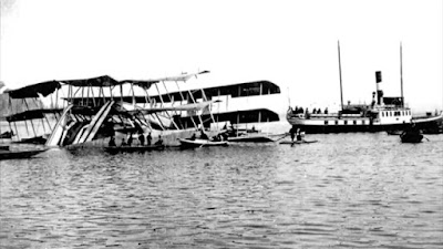 Caproni Ca.60 kazası, sulara gömülmeden hemen öncesi...