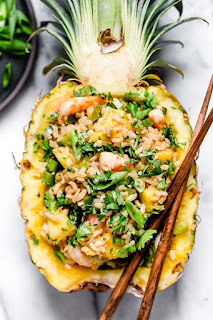 Thai fried prawn & pineapple rice recipe