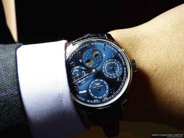 Quelle montre portait Tom Brady? Réplique de montre IWC Portugieser Perpetual Calendar à cadran bleu