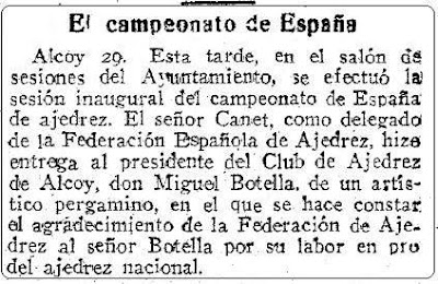 Recorte ABC sobre ajedrez - 30 de abril de 1955