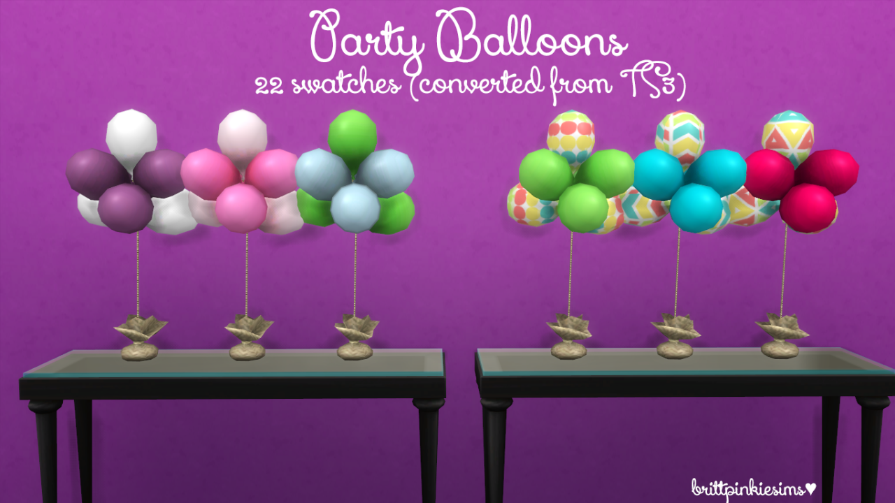 My Sims  4  Blog Birthday  Party  Set by BrittPinkieSims
