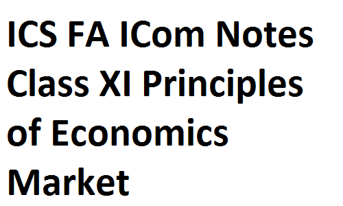 ICS FA ICom Notes Class XI Principles of Economics Market fsc notes