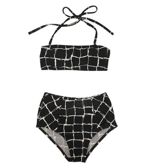 Tile Patterns High-Waist Bikini Set