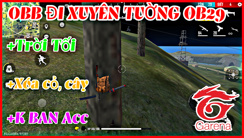 HƯỚNG DẪN CÀI OBB ĐI XUYÊN TƯỜNG FREE FIRE MAX OB29 2.64.3 + TRỜI TỐI, XÓA CÂY, XÓA CỎ