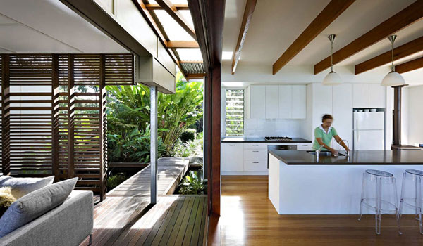 Photo of an interiors, kitchen and living room