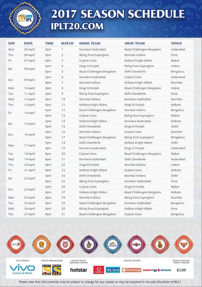 Ipl 2017 Schedule Time Table | 2017 - 2018 Best Cars Reviews Ipl 2017 Schedule Time Table | 2017 - 2018 Best Cars Reviews - 845 x 1200 jpeg 197kB