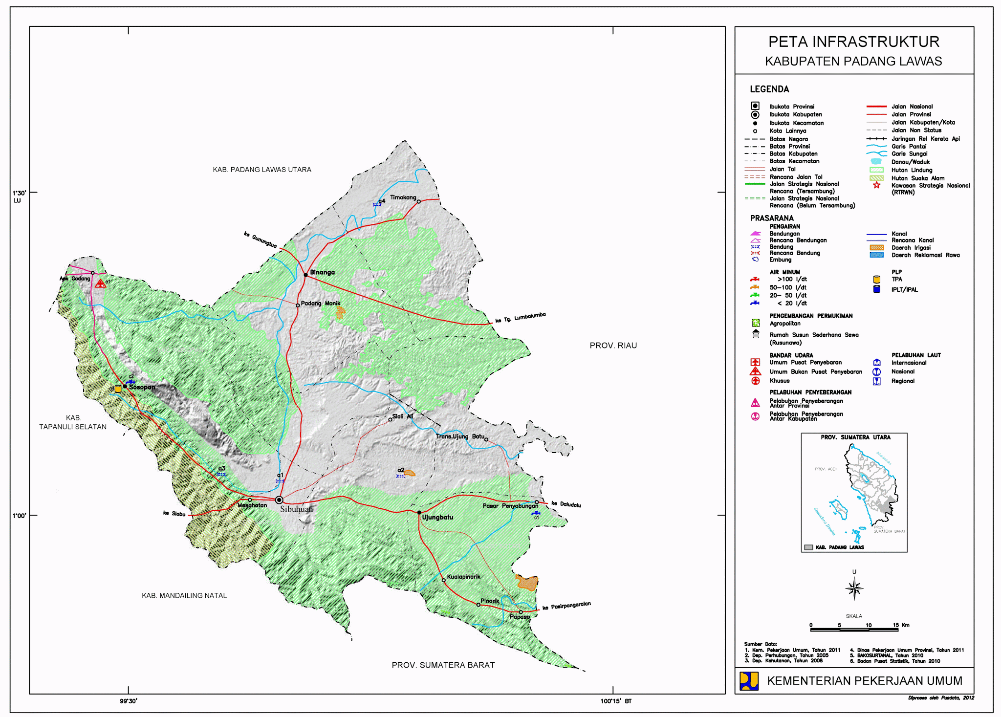  Peta  Kota Peta Kabupaten Padanglawas 