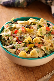 chicken pasta salad, creamy mayo dressing