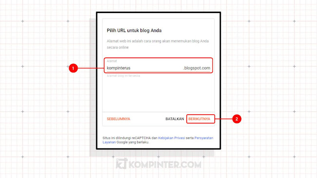 Tentukan Alamat Blog