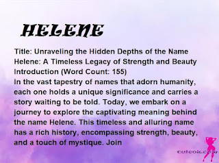 meaning of the name "HELENE"
