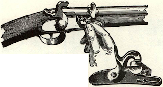 Augustin version of Consol lock used tube primer and had protective hood that closed down over it like “frizzen” over flintlock pan