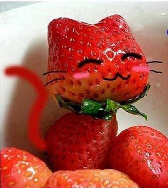 animal figure made out of  strawberry
