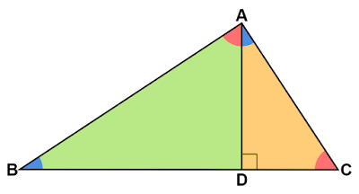 直角を分割する垂線
