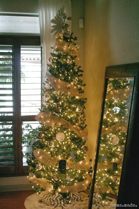 neutral burlap christmas tree