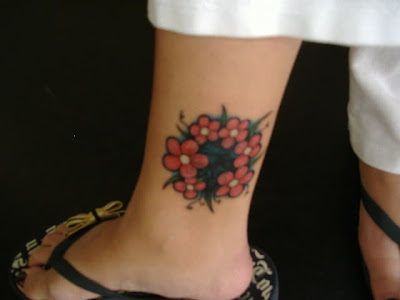 Flower Ankle Tatoos