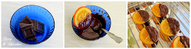 Naranjas confitadas bañadas en el chocolate fundido