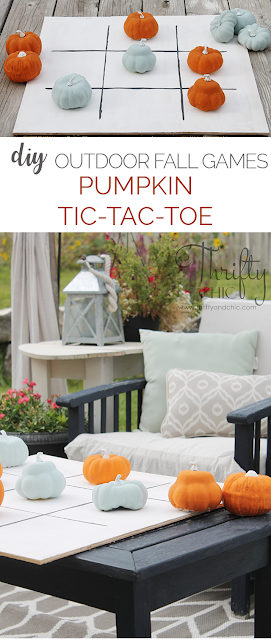 DIY outdoor games for fall. Perfect Fall outdoor games. Outdoor game tutorials. DIY pumpkin Tic-tac-toe