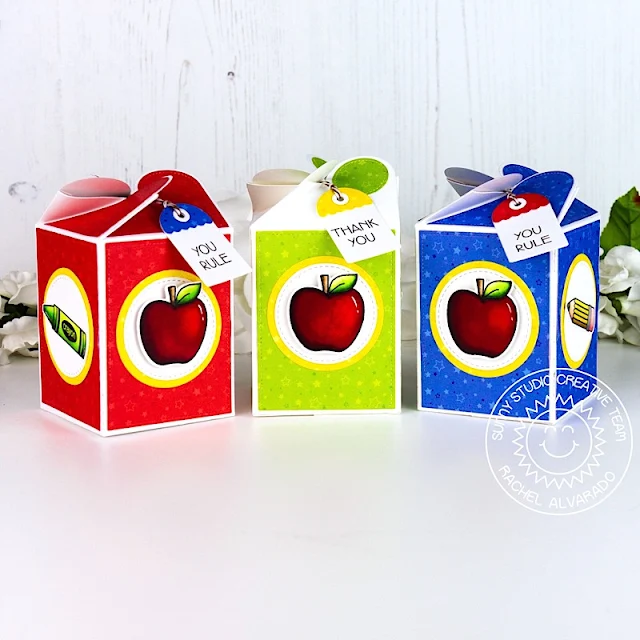 Sunny Studio Stamps: Wrap Around Box Hawaiian Hibiscus School Time Treat Boxes by Rachel Alvarado and Lexa Levana