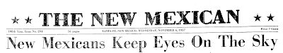 New Mexicans Keep Eyes On The Sky (Header) - The New Mexican 11-6-1957