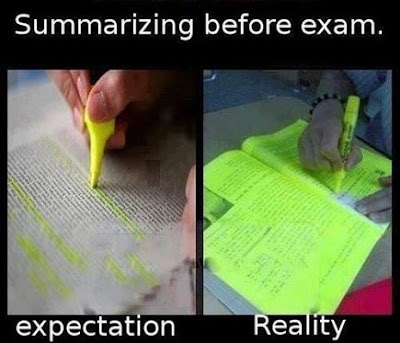 Summarizing before exam
