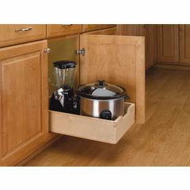 Rev-A-Shelf 14-in W x 22.5-in D x 5.62-in H 1-Tier Wood Pull Out Cabinet Basket