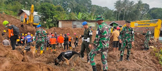 Tim Satwa K-9 Pomdam III/Slw Diterjunkan Bantu Pencarian Korban Tertimbun Tanah Akibat Gempa Cianjur