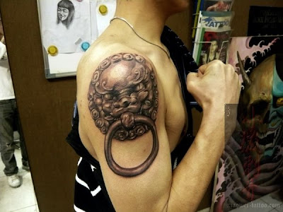 Designtattoo  Free on This Free Tattoo Design Is A Door Knocker Which Is An Item Of Door