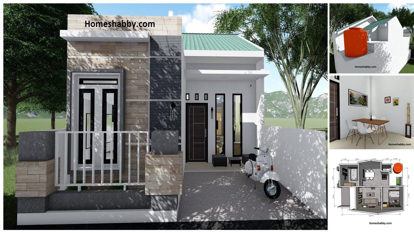 Desain Dan Denah Rumah Minimalis Ukuran 6 X 10 M Tampak Depan Dan Ukuran Ruangnya Homeshabby Com Design Home Plans Home Decorating And Interior Design